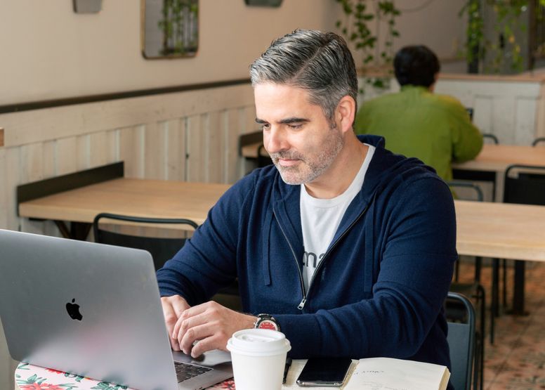 male with laptop